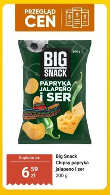 Chipsy papryka jalapeno i ser Big Snack promocja w Dino