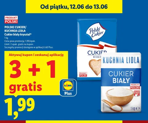 Cukier biały kryształ Polski Cukier promocja w Lidl