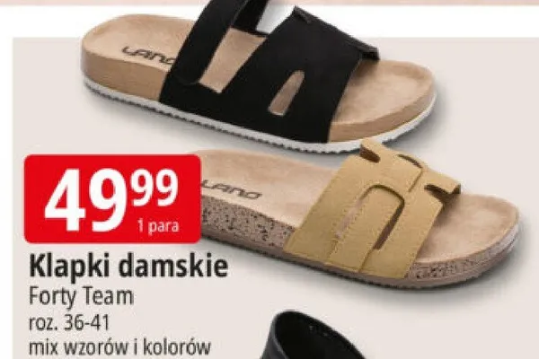 Klapki damskie Forty Team roz. 36-41 promocja w Leclerc