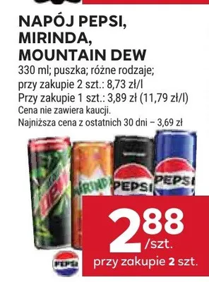 Napój Pepsi, Mirinda, Mountain Dew promocja w Stokrotka