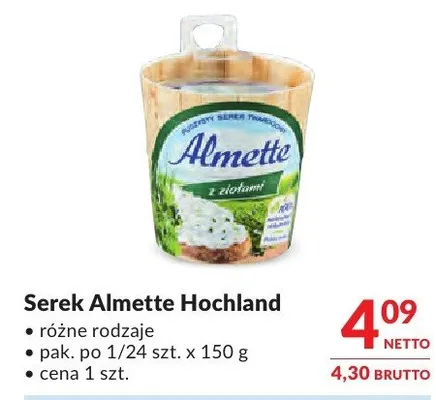 Serek Almette Hochland różne rodzaje promocja w Makro