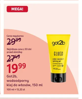 Wodoodporny klej do włosów Got2b promocja w Rossmann