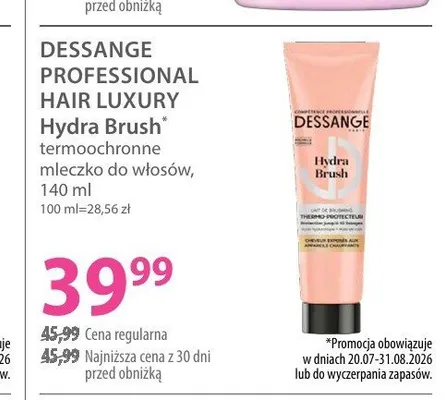 Termoochronne mleczko do włosów Dessange Professional Hair Luxury Hydra Brush promocja w Hebe