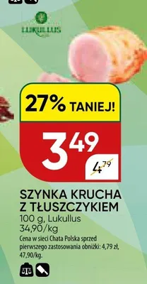Szynka krucha z tłuszczykiem promocja w Chata Polska
