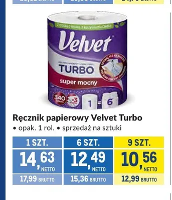 Ręcznik papierowy Velvet Turbo promocja w Makro