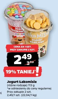 Jogurt Łakomisie, różne rodzaje promocja w Netto