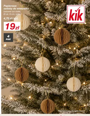 Papierowe ozdoby do wieszania 4-pak KiK promocja w KiK