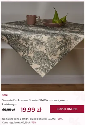 Serweta drukowana home&you Tomilo z motywem kwiatowym promocja w home&you