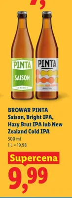 Piwo Browar Pinta New Zealand Cold IPA promocja w Lidl