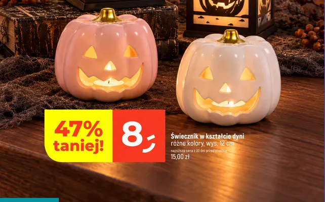 Świecznik w kształcie dyni promocja w Dealz