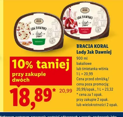 Lody Jak Dawniej bakaliowe Bracia Koral promocja w Lidl