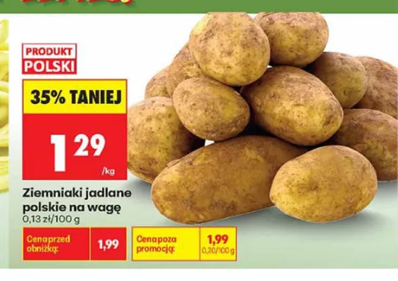 Ziemniaki jadlane polskie na wagę promocja w Biedronka