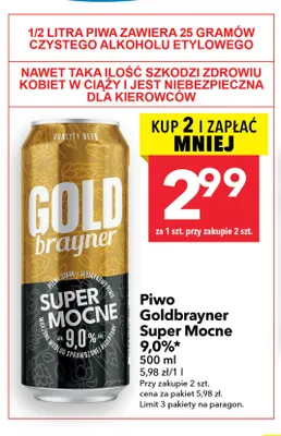 Piwo Goldbrayner Super Mocne 9,0% promocja w LEWIATAN