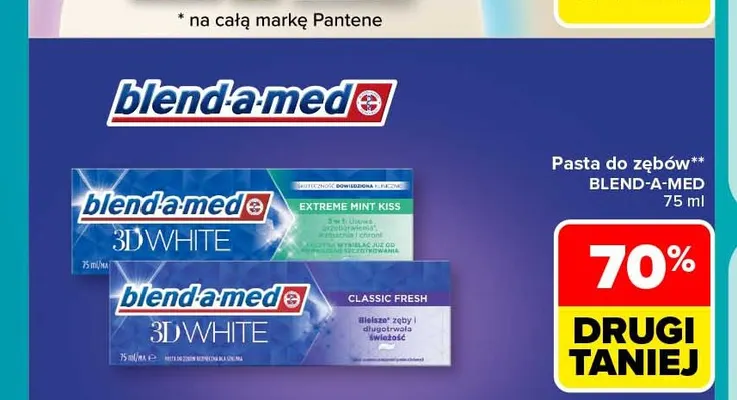 Pasta do zębów Blend-a-med 3D White Classic Fresh promocja w Carrefour
