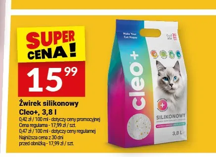 Żwirek silikonowy Cleo+ promocja w Twój Market