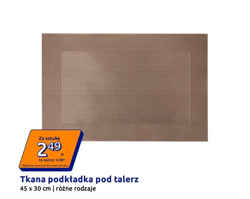 Tkana podkładka pod talerz 45x30 cm promocja w Action