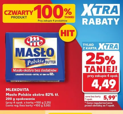 Masło Polskie ekstra 82% tł. promocja w Kaufland