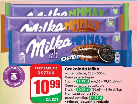 Czekolada, różne rodzaje promocja w Dino