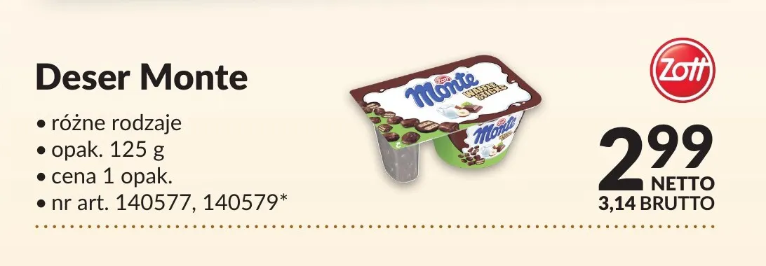 Deser Monte Zott promocja w Makro