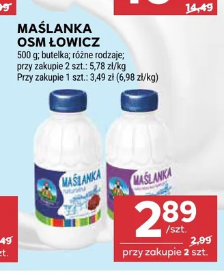Maślanka truskawkowa OSM Łowicz promocja w Stokrotka