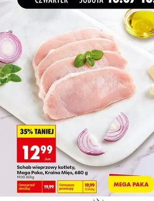 Schab wieprzowy kotlety Mega Paka Kraina Mięs promocja w Biedronka
