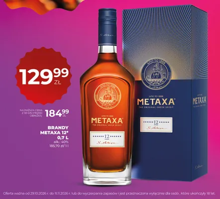 Brandy Metaxa 12* promocja w Duży Ben