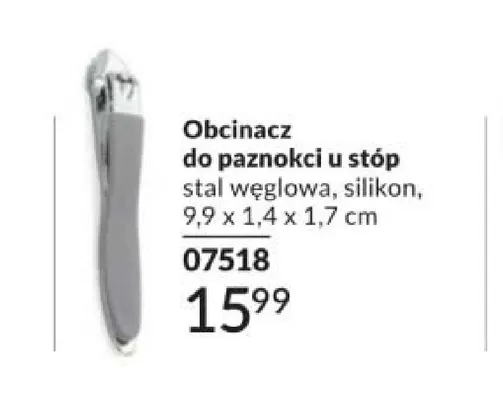 Obcinacz do paznokci u stóp stal węglowa silikon 9,9x1,4x1,7cm promocja w AVON