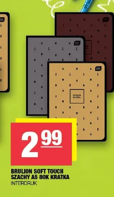 Brulion Soft Touch Szachy A5 80k Kratka Interdruk promocja w SPAR