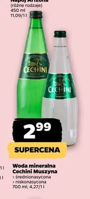 Woda mineralna Cechini Muszyna średnionasycona promocja w Netto