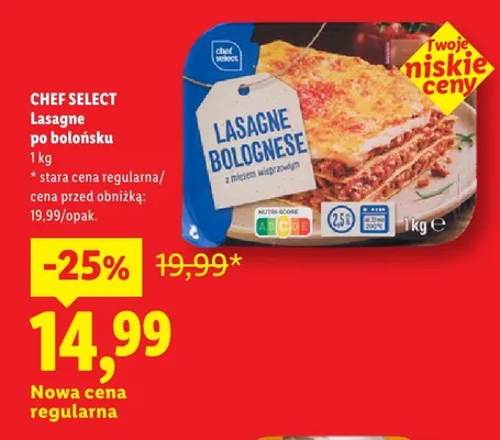 Lasagne po bolońsku Chef Select promocja w Lidl