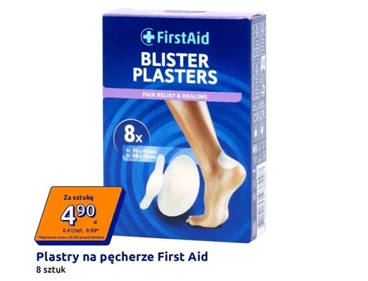 Plastry na pęcherze First Aid promocja w Action