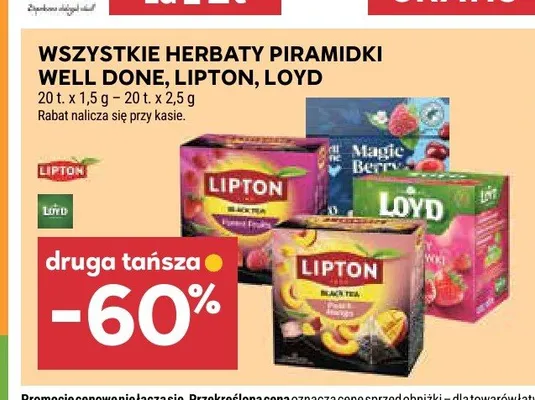 Herbata piramidki Lipton promocja w Stokrotka