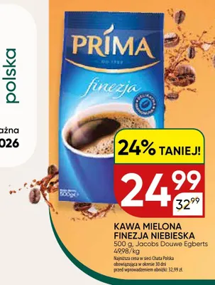 Kawa mielona Prima Finezja Niebieska promocja w Chata Polska