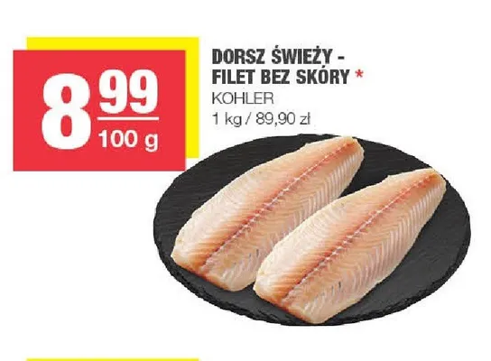 Dorsz świeży filet bez skóry Kohler promocja w SPAR