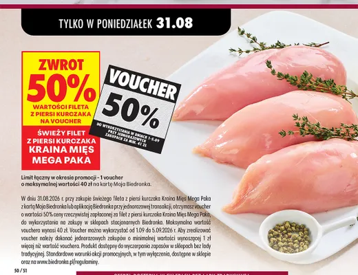 Świeży filet z piersi kurczaka Kraina Mięs Mega Paka promocja w Biedronka
