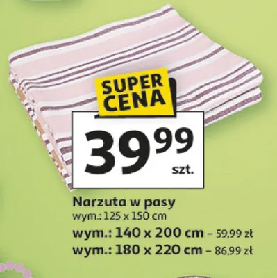 Narzuta w pasy promocja w Auchan
