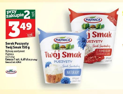 Serek puszysty Twój Smak z pomidorami suszonymi na słońcu Piątnica promocja w TOPAZ