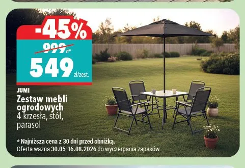 Zestaw mebli ogrodowych Jumi promocja w Biedronka Home