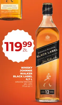 Whisky Johnnie Walker Black Label szkocka blended alk. 40% promocja w Duży Ben