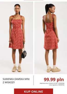 Sukienka damska mini z wiskozy Big Star promocja w BIG STAR