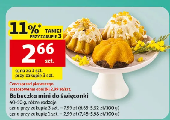 Babeczka mini do świeconki różne rodzaje promocja w Auchan