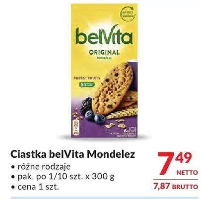 Ciastka belVita Mondelez różne rodzaje promocja w Makro