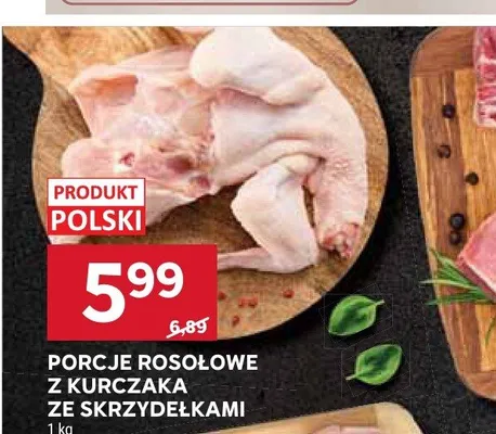 Porcje rosołowe z kurczaka ze skrzydełkami promocja w Stokrotka