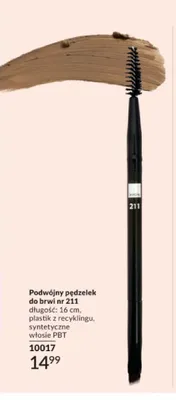 Podwójny pędzelek do brwi Avon nr 211 długość 16cm plastik z recyklingu syntetyczne włosie PBT promocja w AVON