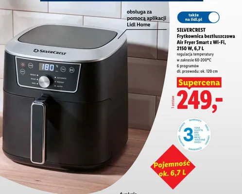 Frytkownica beztłuszczowa Air Fryer Smart z Wi-Fi promocja w Lidl