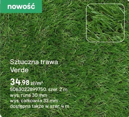 Sztuczna trawa Verde promocja w Castorama