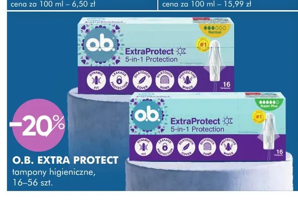 Tampony higieniczne o.b. Extra Protect promocja w Super-Pharm
