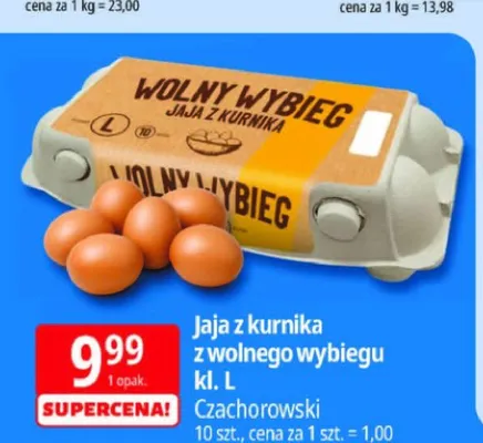 Jaja z kurnika z wolnego wybiegu kl. L Czachorowski promocja w Leclerc