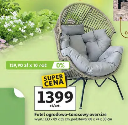 Fotel ogrodowo-tarasowy oversize promocja w Auchan
