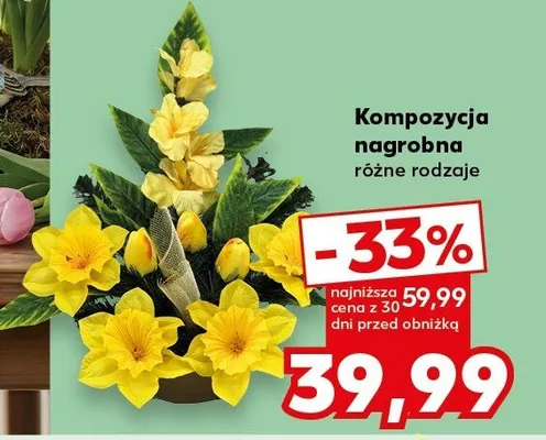 Kompozycja nagrobna różne rodzaje promocja w Kaufland